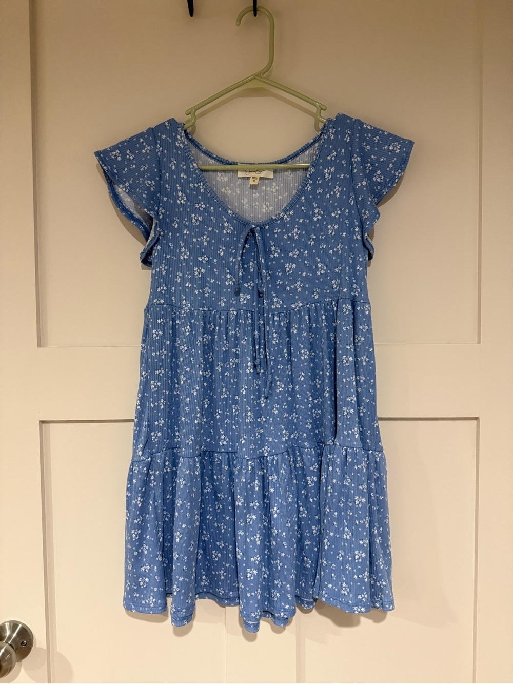 Jessica Simpson Blue Floral Babydoll Mini Dress